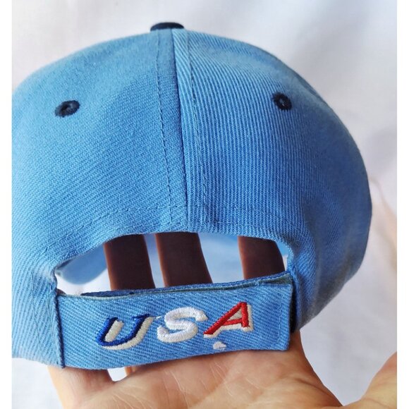 USA Eagle Embroidered Blue Baseball Cap With Adjustable Strap - Picture 4 of 6